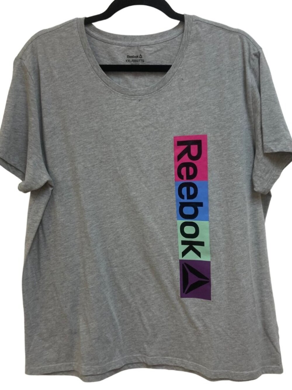 Reebok Graphic Tee Shirt Gray Short Sleeved Size XXl